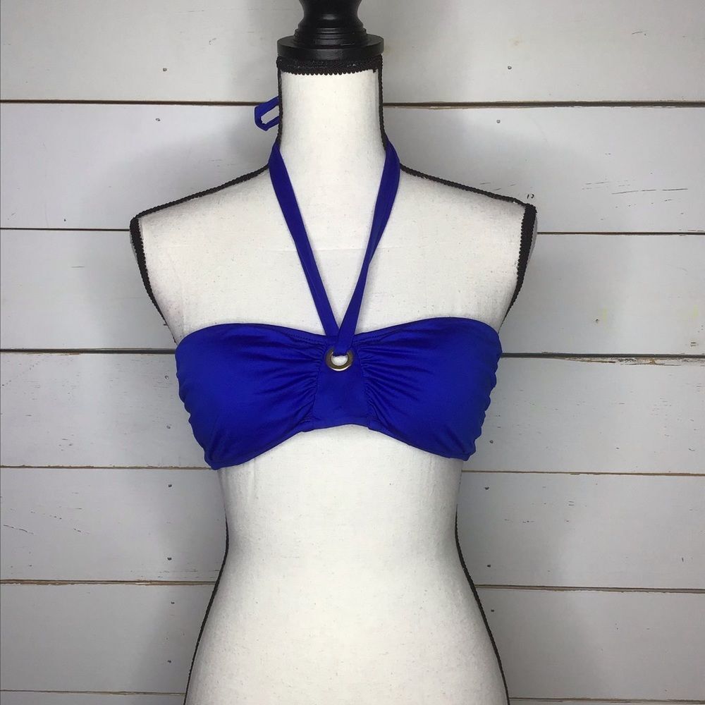 New Lark & Ro Bandeau Bikini Top, Cobalt Blue